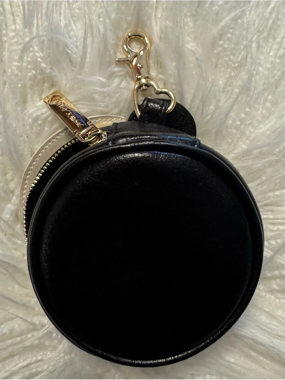 Betsey Johnson Gold & Black Bee Pill Pouch with Silver Wings